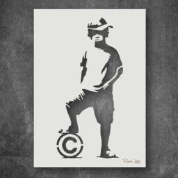 Banksy Copyright Boy Stencil Reusable Wall Art Decor - thumbnail 3