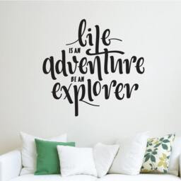 Life Is An Adventure Wall Decal Motivation Decor Be Explorer Quote Sticker Inspirational Art Vinyl Good Home Decoration Gift Idea - thumbnail 1