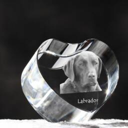Labrador Retriever, Crystal Heart With Dog, Souvenir, Decoration, Limited Edition, Collection - thumbnail 3