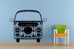 Peace Mini Van Love Hipster Wall Or Car Vinyl Peal & Stick Removable Sticker Decal L1588 - thumbnail 1