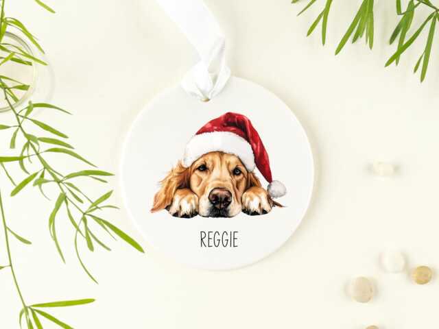 Personalised Golden Retriever Christmas Tree Ornament, Decoration. Gift For The Tree - image 1