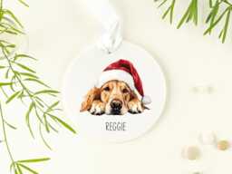 Personalised Golden Retriever Christmas Tree Ornament, Decoration. Gift For The Tree