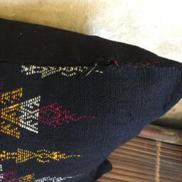 Vintage Handmade Red Dao Embroidered Cotton Pillow Cover in Tuyen Quang Area, in The North Of Vietnam - thumbnail 2