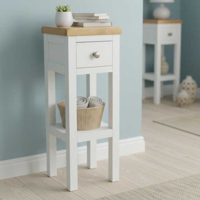 Painted Solid Wood Side Table Small Console Table, Assembled - image 1