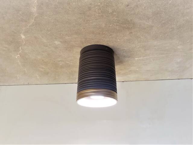 Handmade Gray Ceramic Flush Mount Ceiling Light Carved Texture - image 1