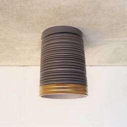 Handmade Gray Ceramic Flush Mount Ceiling Light Carved Texture - thumbnail 3