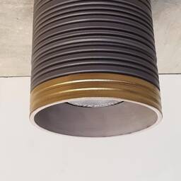 Handmade Gray Ceramic Flush Mount Ceiling Light Carved Texture - thumbnail 4