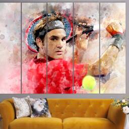 Roger Federer Canvas Print, Room Decor, Wall Art, Tennis Fan Gift, Gift - thumbnail 3