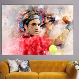 Roger Federer Canvas Print, Room Decor, Wall Art, Tennis Fan Gift, Gift - thumbnail 2