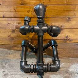 Put Em Up - Unique Boxing Robot Table Lamp Steampunk, Retro, Art, Edison, Mancave, Brass & Steel - thumbnail 4