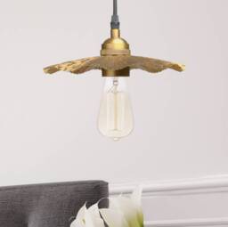 Radiance Textured Brass Metal Lampshade Pendant - thumbnail 1
