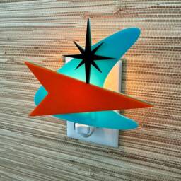 Mid Century Modern Night Light Retro Atomic Boomerang - thumbnail 1
