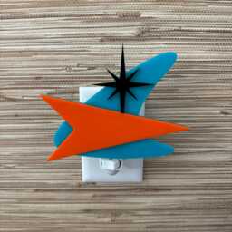Mid Century Modern Night Light Retro Atomic Boomerang - thumbnail 3