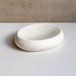 Pebble Concrete Soap Dish, Bar Holder, Handmade Tray, Cement Jewelry Display, Ring Trinket Holder - thumbnail 2