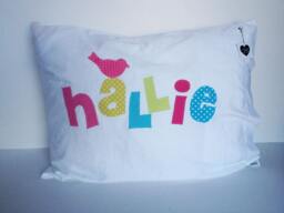 Personalized Kids Decor Personalized Pillow Case Applique Letters 320 Thread Count Satin