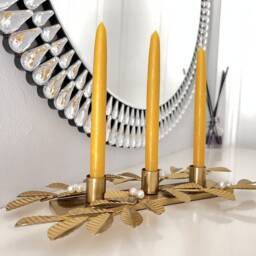 100% Raw Beeswax Taper Candles - Xxl Table - 33cm Long Candles(21cm Long Holder Tea Light Hand Made - thumbnail 3