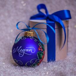 Christmas Themed Xmas Ornaments - Colorful Personalized Glass For Family Gifts, Large Ukrainian Baubles, Free Gift Box - thumbnail 3