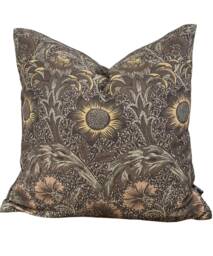 William Morris Corncockle Cushion Cover Printed Cotton Fabric Toffee Yellow 16-24 - thumbnail 1