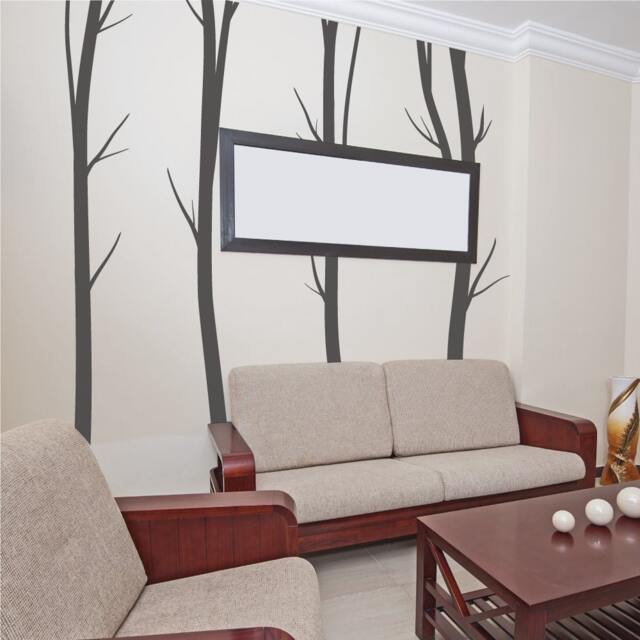 Winter Birch Tree Wall Decals - Living Room Stickers Home Decal - image 1