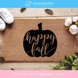 Happy Fall Custom Doormat - Decor Seasonal Coir Mat Autumn Housewarming Gift Pumpkin - thumbnail 1