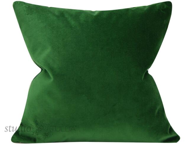 Emerald Green Velvet Pillow Cover, Designer Decorative - image 1