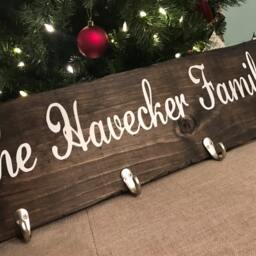 Distressed Personalized Christmas Stocking Holder-Wooden Hanger-Rustic Barnwood Hanger-Christmas Sign - thumbnail 3