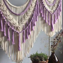 Macrame Wall Hanging Large, Eclectic Home Decor, On Driftwood, Living Room Bedroom Boho Decor - thumbnail 2