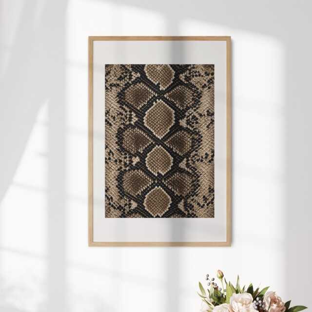 Snake Print Wall Art Unframed Poster Snakeskin Effect Animal Pattern Aesthetic Interior Statement Artwork Living Room Bedroom Decor Display - image 1