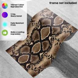 Snake Print Wall Art Unframed Poster Snakeskin Effect Animal Pattern Aesthetic Interior Statement Artwork Living Room Bedroom Decor Display - thumbnail 3