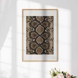 Snake Print Wall Art Unframed Poster Snakeskin Effect Animal Pattern Aesthetic Interior Statement Artwork Living Room Bedroom Decor Display - thumbnail 1