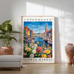 Copenhagen Flower Market Print Danish Floral Wall Art - thumbnail 2