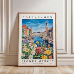 Copenhagen Flower Market Print Danish Floral Wall Art - thumbnail 3