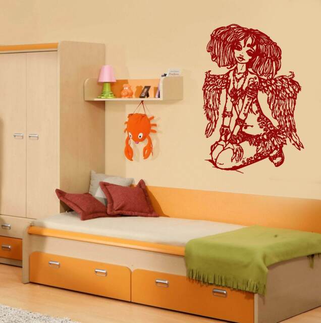 Wall Stickers Pretty Angel Girl With Wings Mural For Kids Room - #2709Dn - image 1