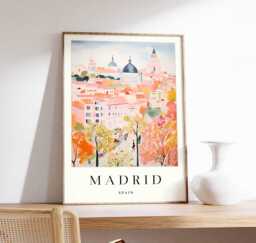 Madrid Spain Art Print Vibrant Cityscape Poster - thumbnail 1