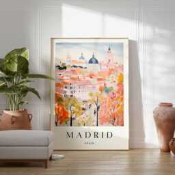 Madrid Spain Art Print Vibrant Cityscape Poster - thumbnail 3
