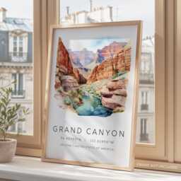 National Park Wall Art, Grand Canyon Poster, Traditional Art Prints, Travel Posters, Holiday Destination Watercolor Print - thumbnail 3