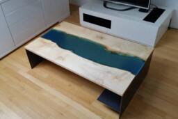 Live Edge River Coffee Table, Shabby Chic Modern Design