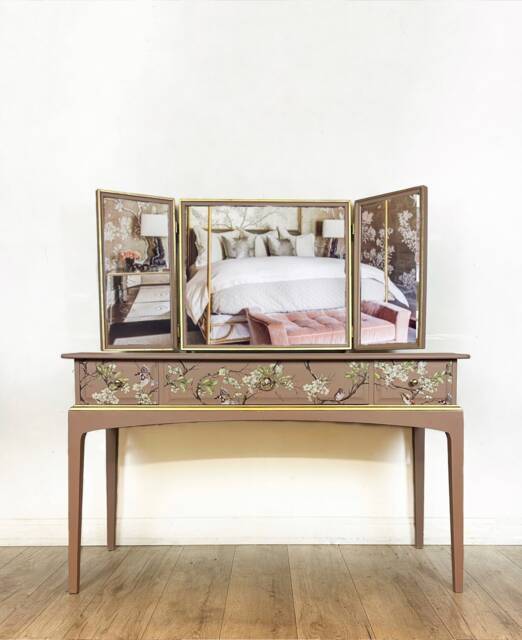 Pink & Gold Stag Dressing Table - image 1