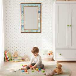 Travertine Tile Mirror Bohemian Wall Art, Rustic Home Decor - thumbnail 4