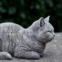 Outdoor Kitty Statue Concrete Cat Figurine Stone Kitten Sculpture Cement Pet Decoration Animal Art Memorial Ornament Kitty Lover Gift - thumbnail 2