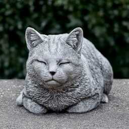 Outdoor Kitty Statue Concrete Cat Figurine Stone Kitten Sculpture Cement Pet Decoration Animal Art Memorial Ornament Kitty Lover Gift - thumbnail 1