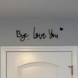Love You Bye Wooden Sign, Mother's Day Gift Black Wall Decor With 3M Tape - thumbnail 1