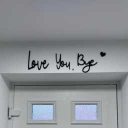 Love You Bye Wooden Sign, Mother's Day Gift Black Wall Decor With 3M Tape - thumbnail 3