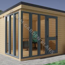 Plans For Garden Office - 3.1Mx2.8M Summer House Cabin Diy Digital Woodwork Only UK Metric With Cut Lists - thumbnail 2