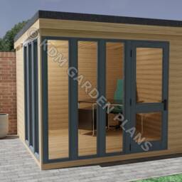 Plans For Garden Office - 3.1Mx2.8M Summer House Cabin Diy Digital Woodwork Only UK Metric With Cut Lists - thumbnail 3
