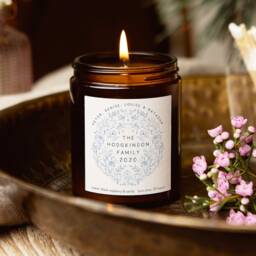 Personalised Family Christmas Candle Gift For Mum Floral Soy Wax Scented Decoration