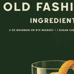 Old Fashioned Physical Art Print, Vintage Whiskey Cocktail Wall Poster - thumbnail 2