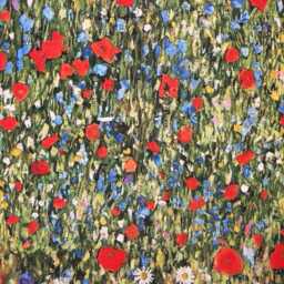 Outdoor Cushion Cover 28 Sizes Klimt's Field Of Poppies Handmade Floral Flowers Leaf Gift Waterproof Conservatory - thumbnail 2