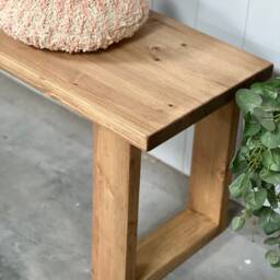 Verde // Scandinavian Bench With Pine Square Legs - thumbnail 2