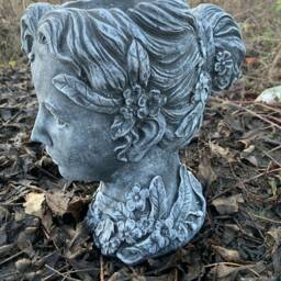 Stone Garden Female Bust Planter Plant Pot Statue Ornament - thumbnail 3